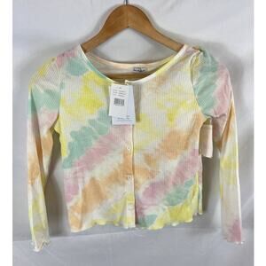 NWT Love Fire Kid's rainbow stripe cardigan tank set size medium